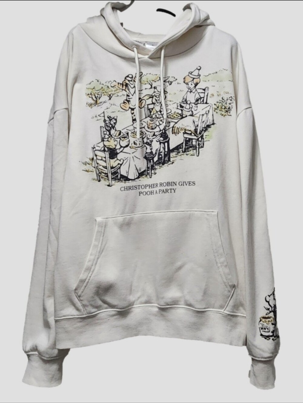 White Winnie the Pooh Graphic Hoodie Sweatshirt - Christopher Robin Design